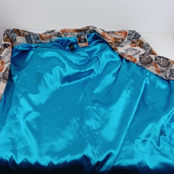 Dressed In Lala Libra Longline Jacquard Coat Size S M Cat In Precious Persians - Picture 10 of 15